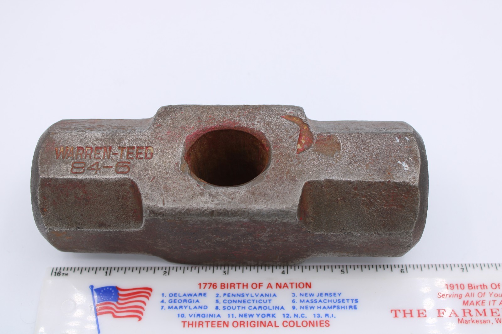 Vintage 84-6 Warren Sledge Hammer Head Forge Anvil Shop Blacksmith tool 6lbs