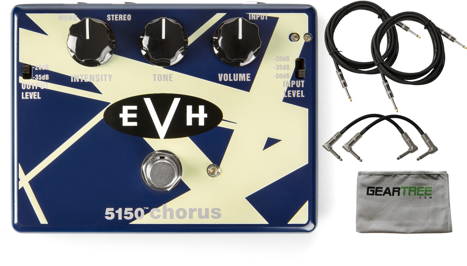 MXR EVH30 EVH 5150 Van Halen Chorus Effects Pedal w/ 4 Cables and Polish Cloth