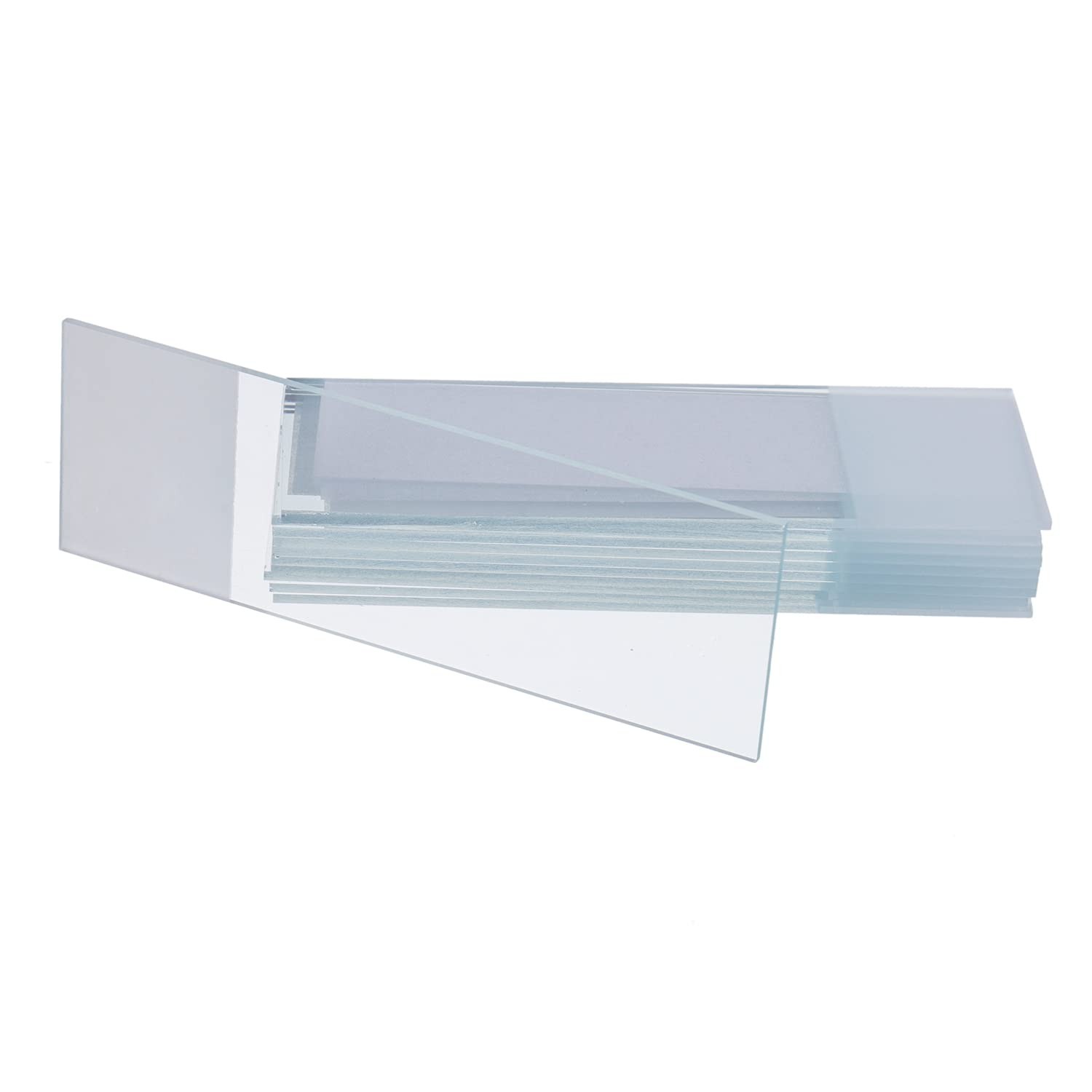 50 Pcs Ground Edge Pre-Cleaned Microscope Slides and 100 Pcs Pre-Cleaned Micr...