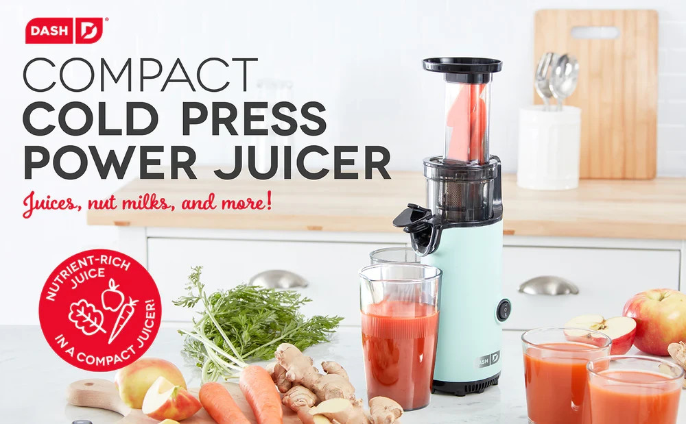 DASH Compact Cold Press Power Juicer - Aqua