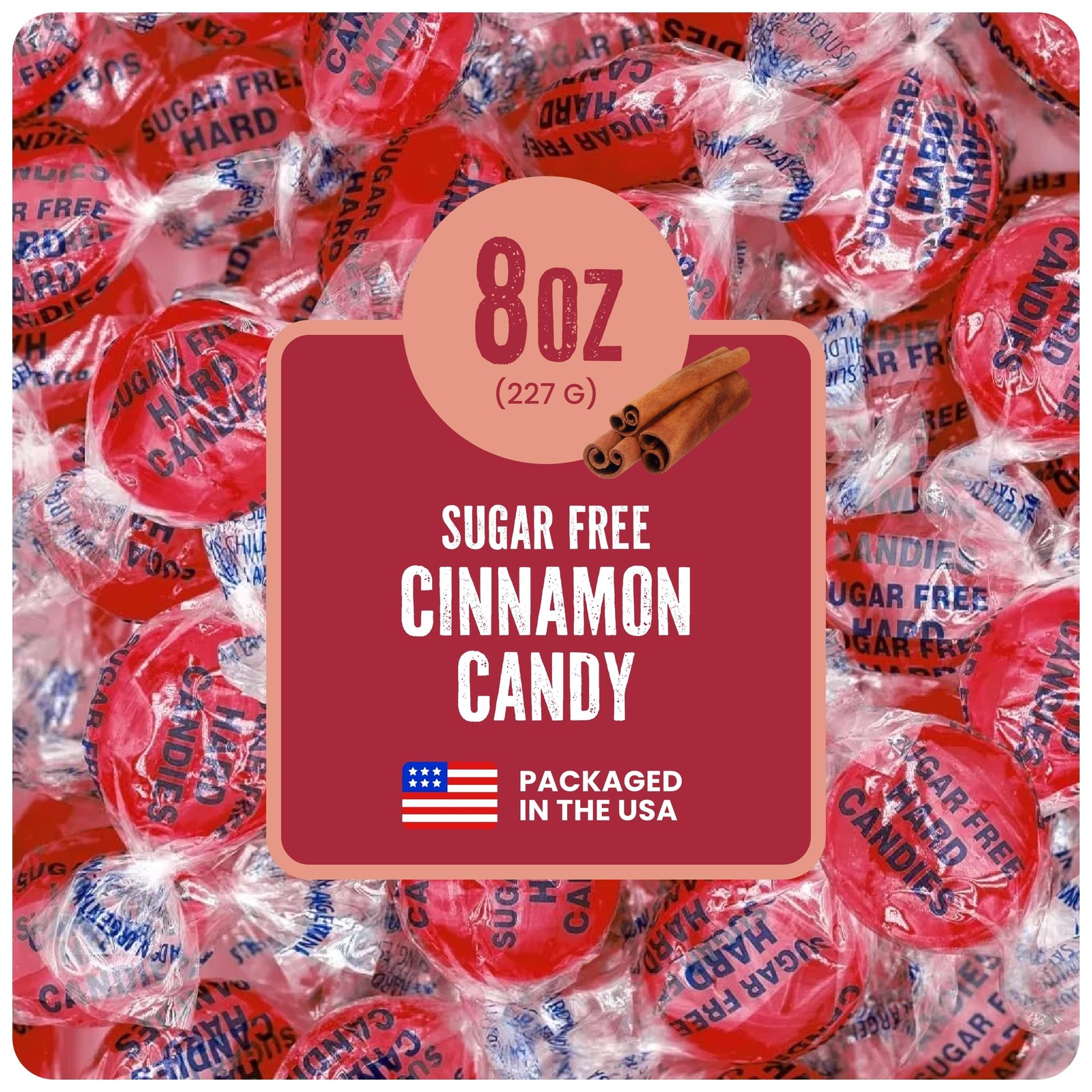 Sugar Free Hard Candy, 8 ounces of Sugar Free Candy Individually Wrapped, Cin...