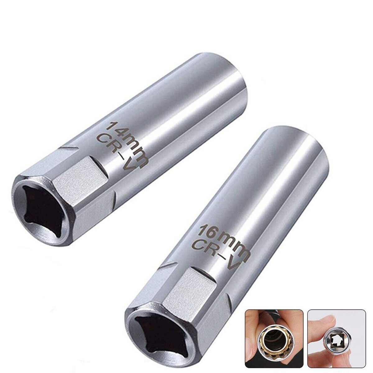 2 Pack Magnetic Spark Plug Socket 3/8 Drive 12 Point Removal Tool for BMW & MINI
