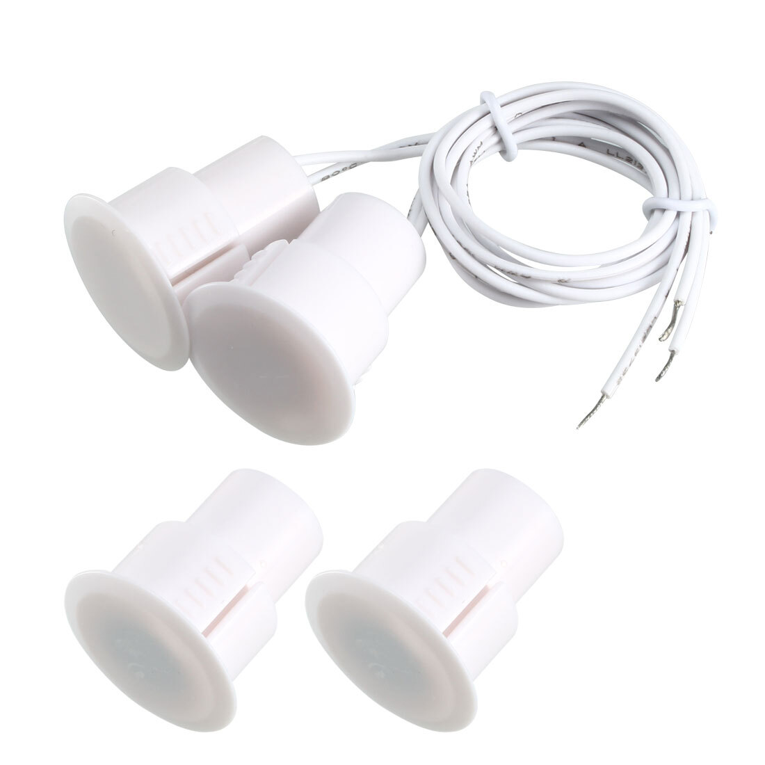 2pcs RC36 NC Recessed Wire Door Contact Sensor Alarm Magnetic Reed Switch White