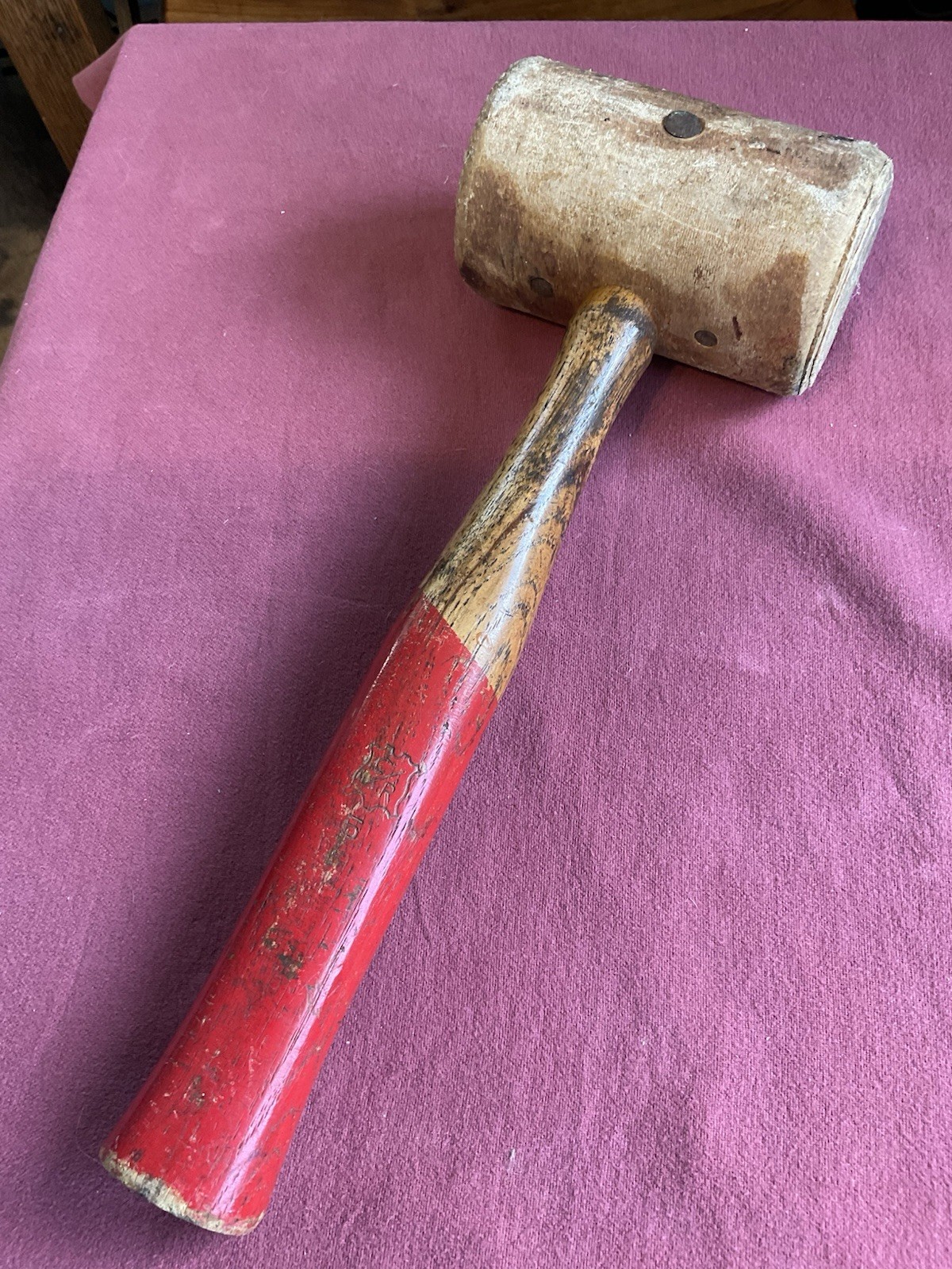 Vintage Chicago Rawhide C/R  #5 Mallet 13" Long 4.5" Head Soft Blow Hammer