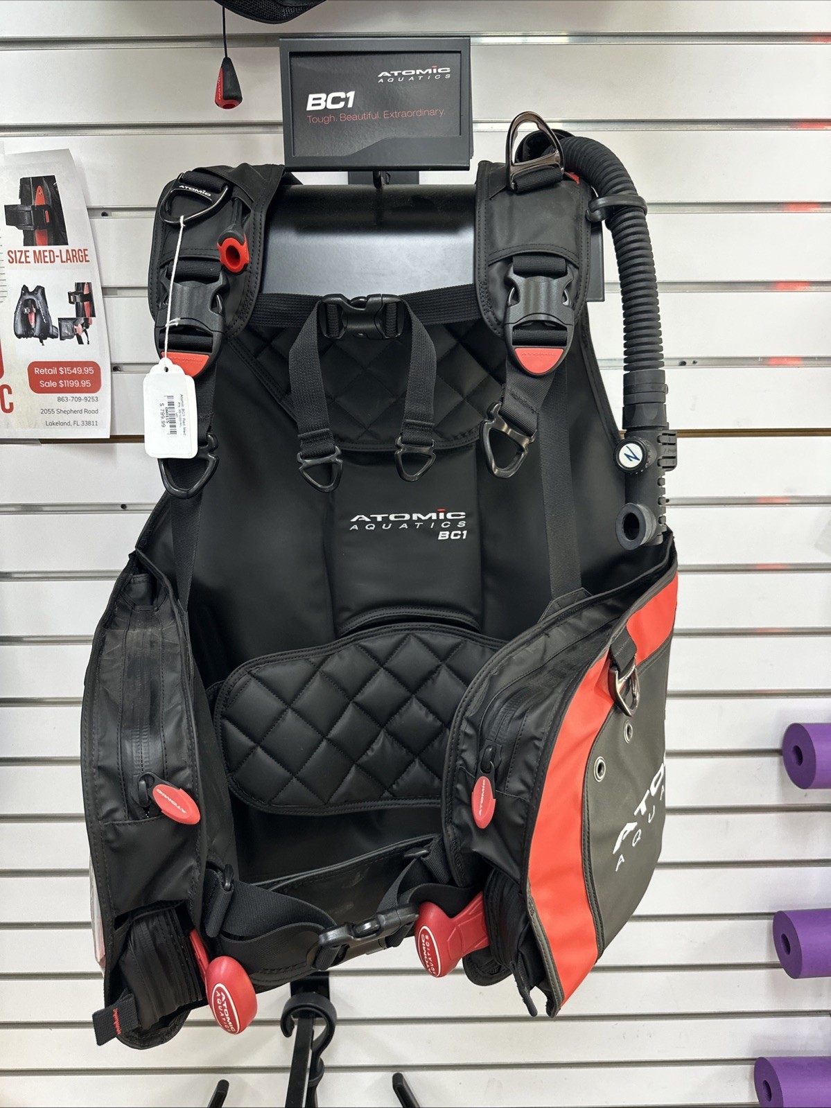 Atomic Aquatics BC1 BCD Scuba Dive Buoyancy Compensator Medium - Large