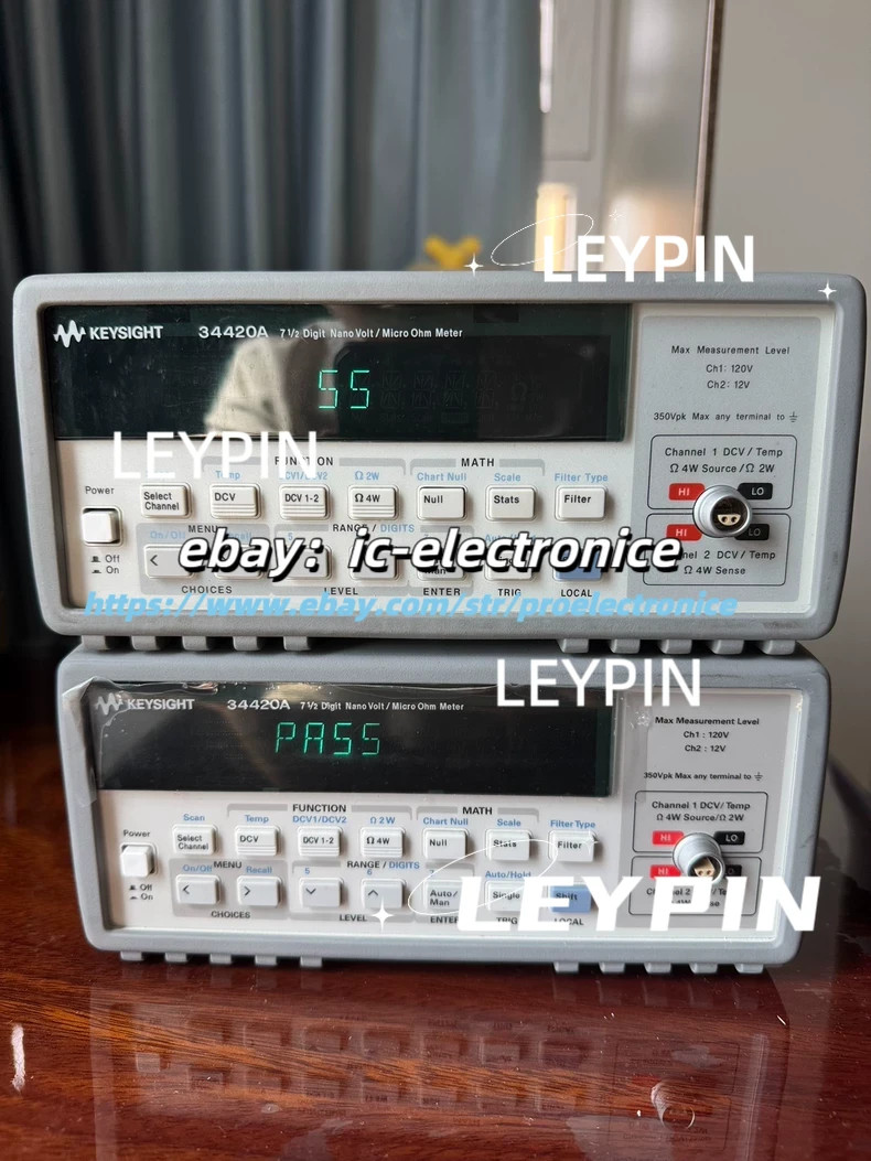 HP Agilent Keysight 34420A 7 1/2 bit nanovolt/Appearance with cable 34012A&ic