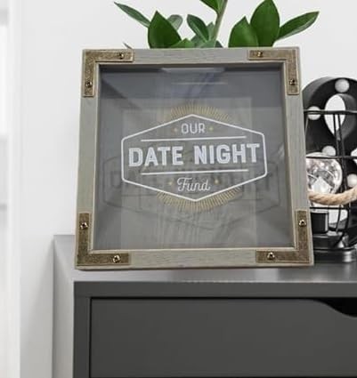 Our Date Night Fund - Wooden Box with Glass Front for Saving and Spending on ...