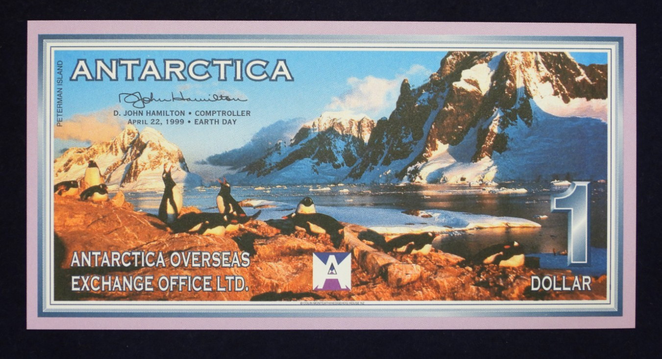 1999 ANTARCTICA 1 Dollar Banknote Overseas Exchange Office UNC Uncirculated