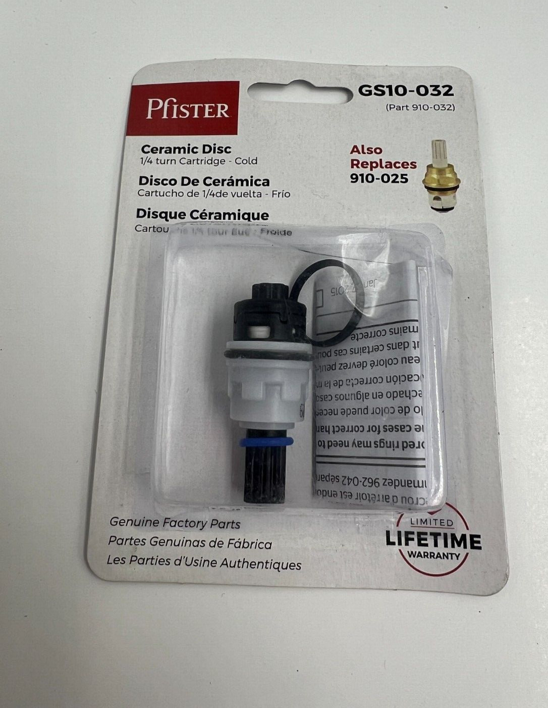 PFISTER 910-025 TWO-HANDLE KITCHEN BATH CERAMIC REPLACEMENT CARTRIDGE