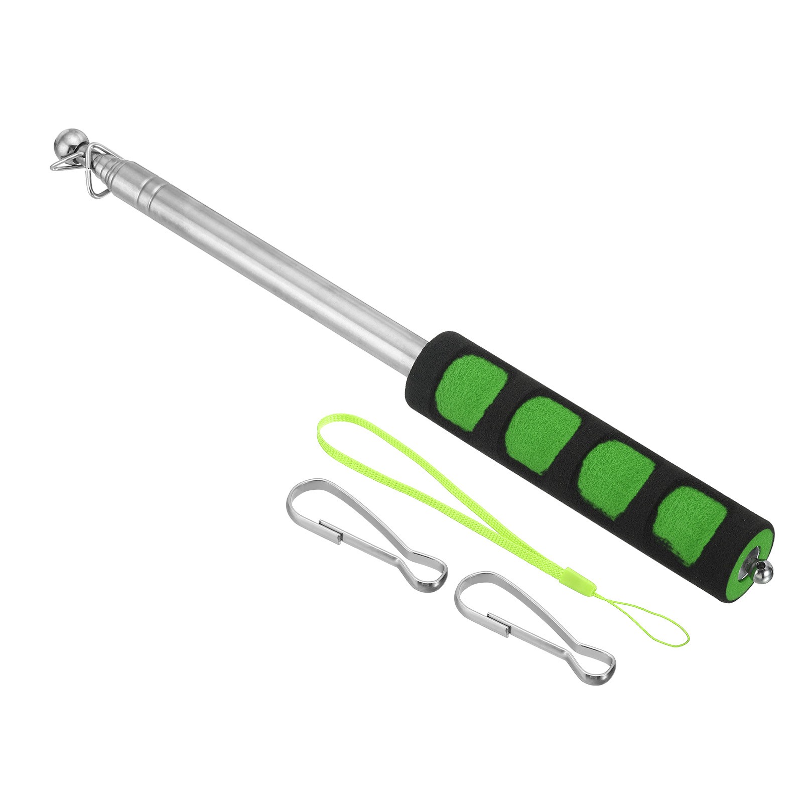 1.4M/4.6ft Telescopic Handheld Flagpole,1Set Pointer Stick w Sponge Handle Green