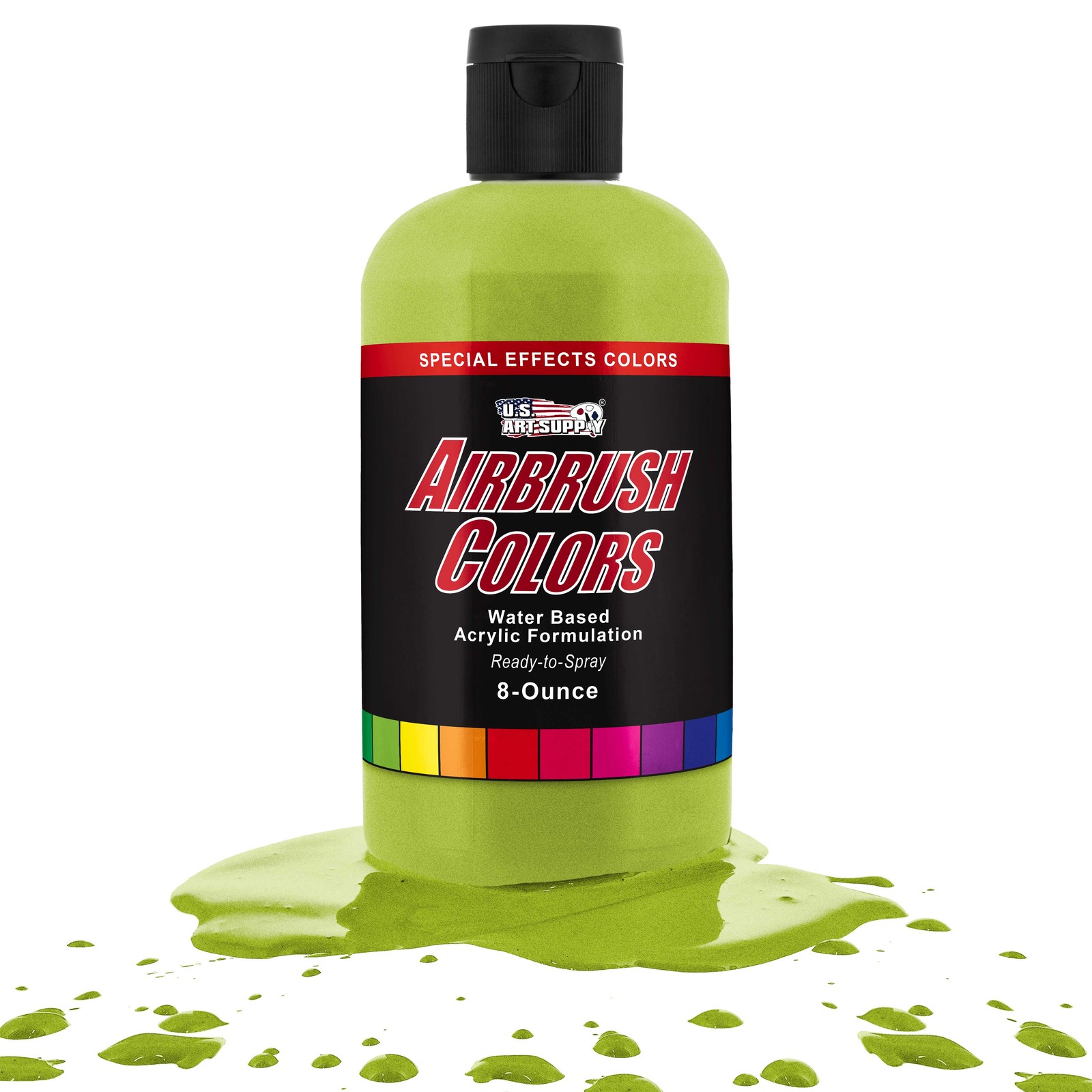 US Art Supply 8-Ounce Special Effects Bright Green Pearl Airbrush Paint