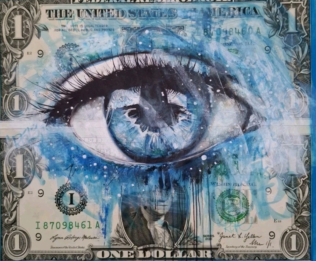 Chris Boyle Money Art Real Dollar. 1/1 PLUS  COA.
