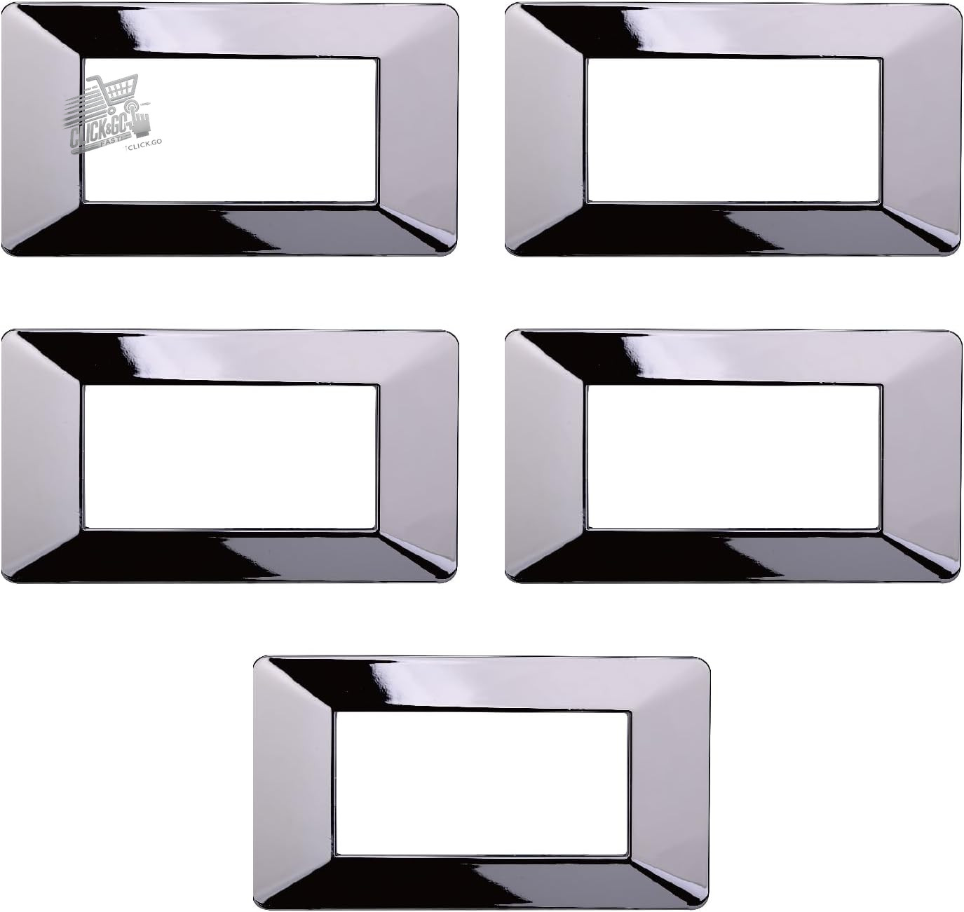 5 Plates 4 Modules Compatible Vimar Plana Polished Chrome Technopolymer Cycle Series