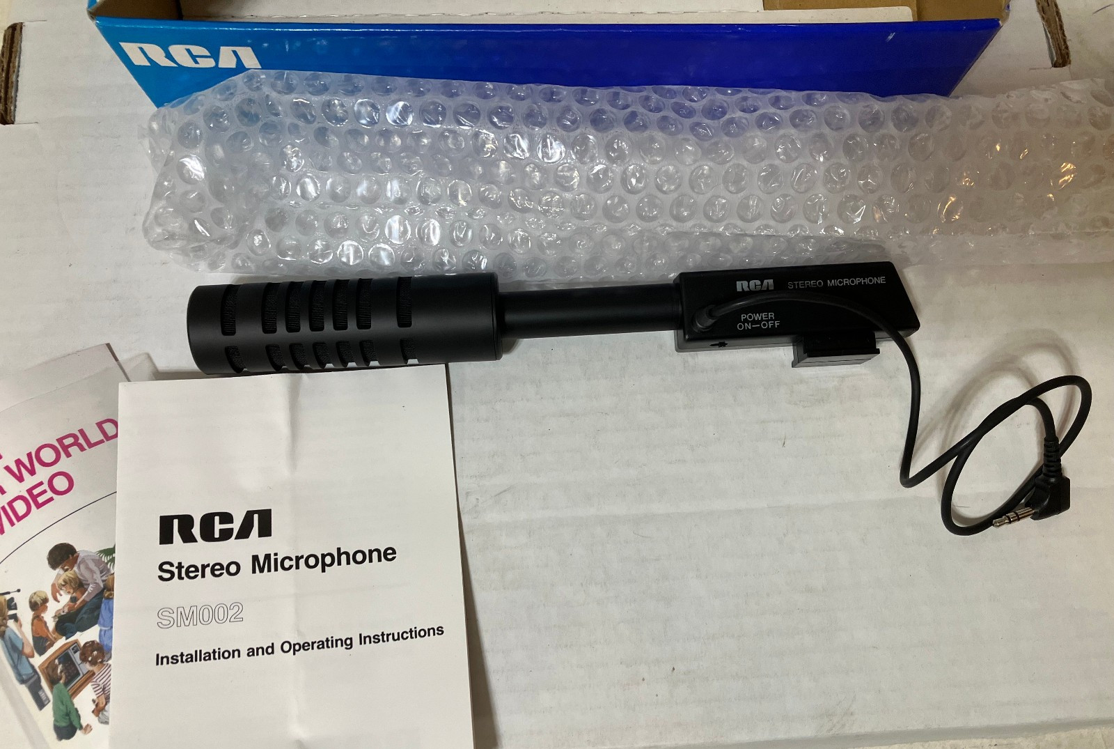 RCA SM 002 Stereo Condenser Microphone for Camcorder vintage NOS