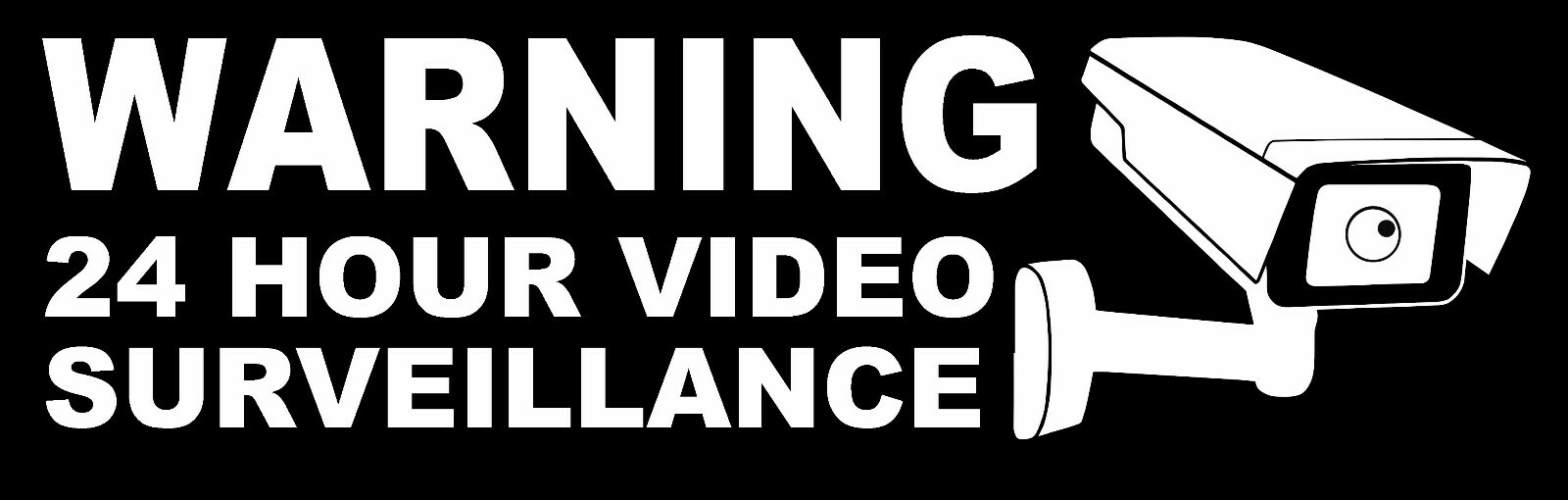 Video Surveillance CCTV Security Camera 24 Hour Outdoor Vinyl Sticker Decal vWht