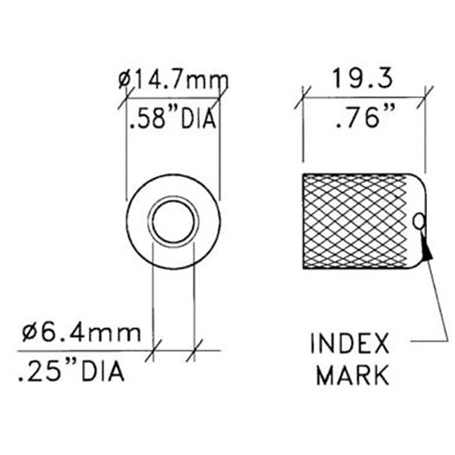Eight Pack Penn Elcom M1314A Aluminum Amplifier Knob notched tip indicator