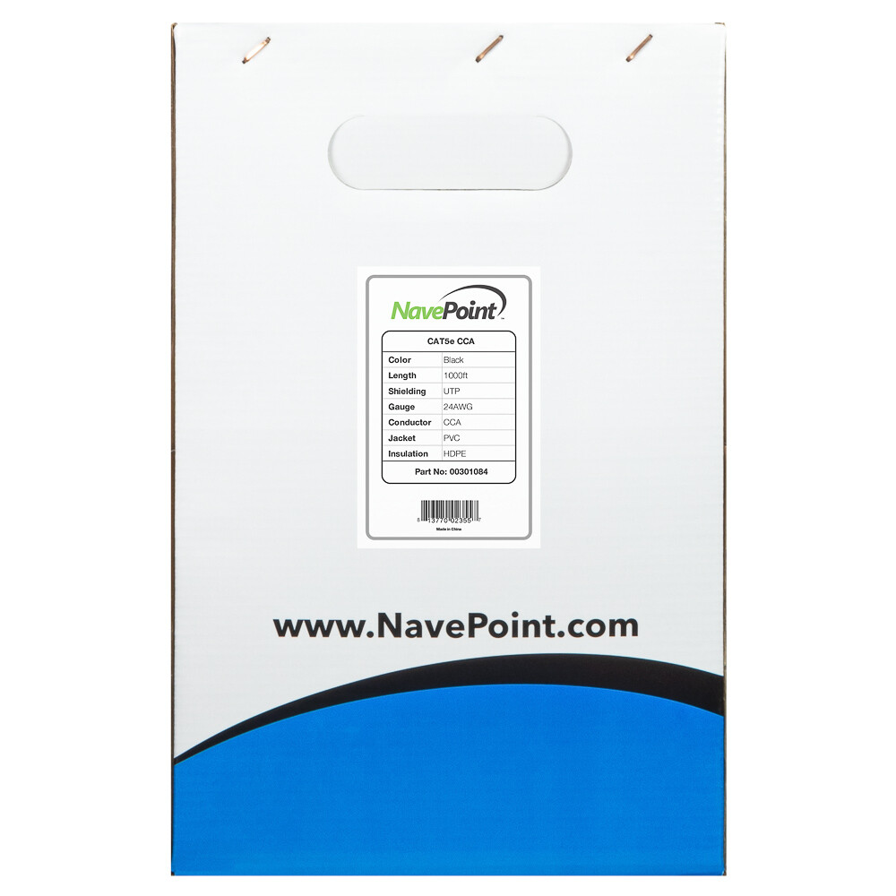 CAT5e 1000FT Black 1-pack