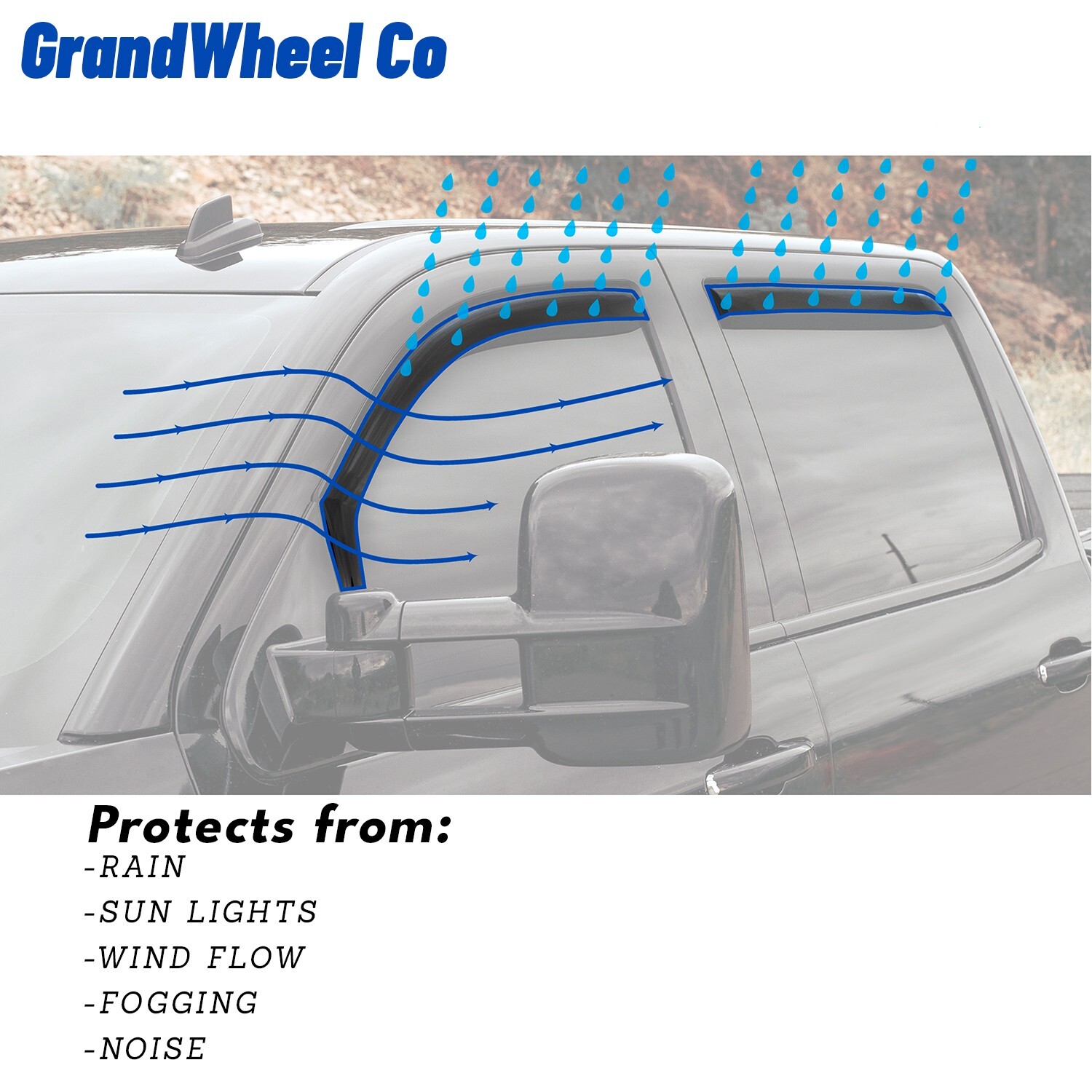 Side Window Deflectors Rain Guards for 21-25 Ford F-150 Regular Cab SHATTERPROOF
