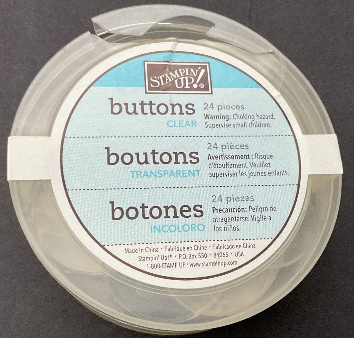 Stampin Up Clear Buttons - 24 Pieces - NEW 105447