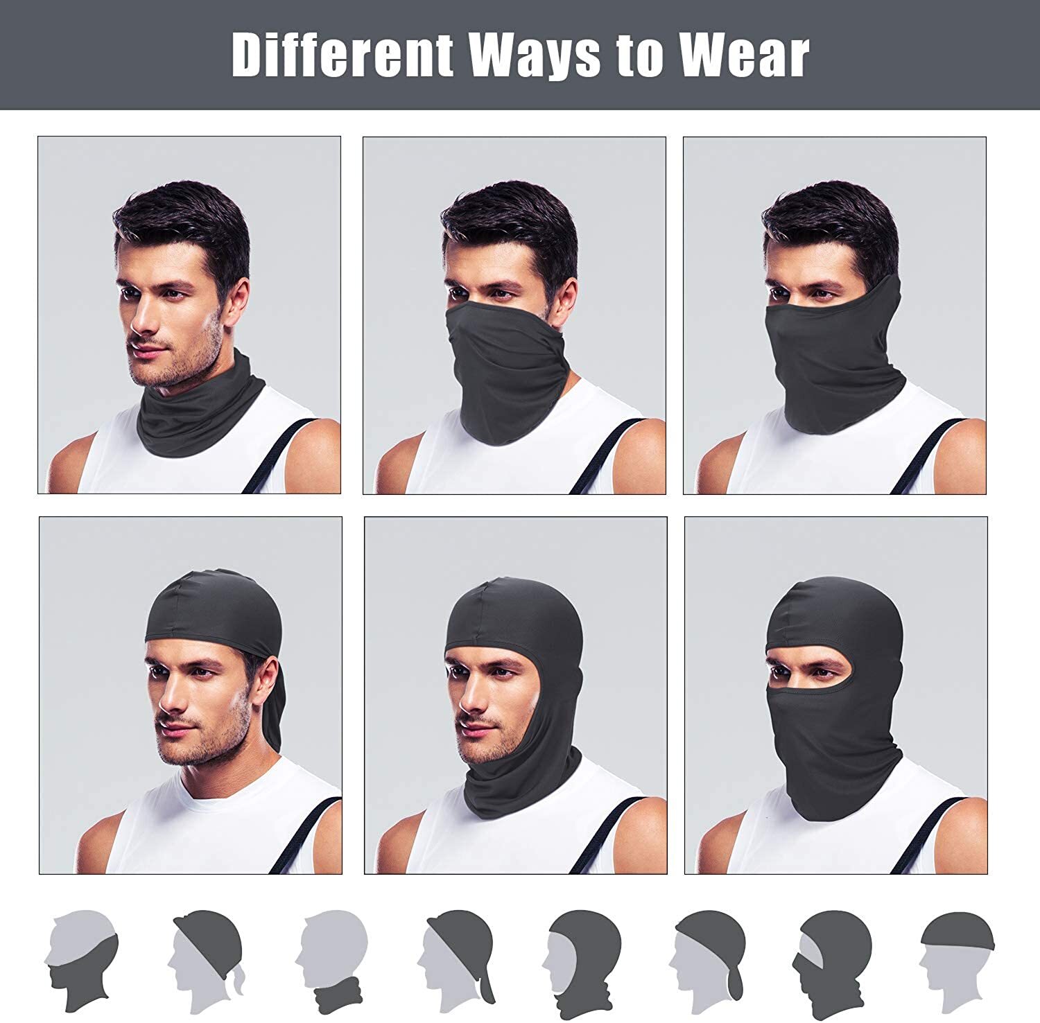 Balaclava Full Face Mask for Men Women UV Protection Ski Sun Hood Tactical Masks