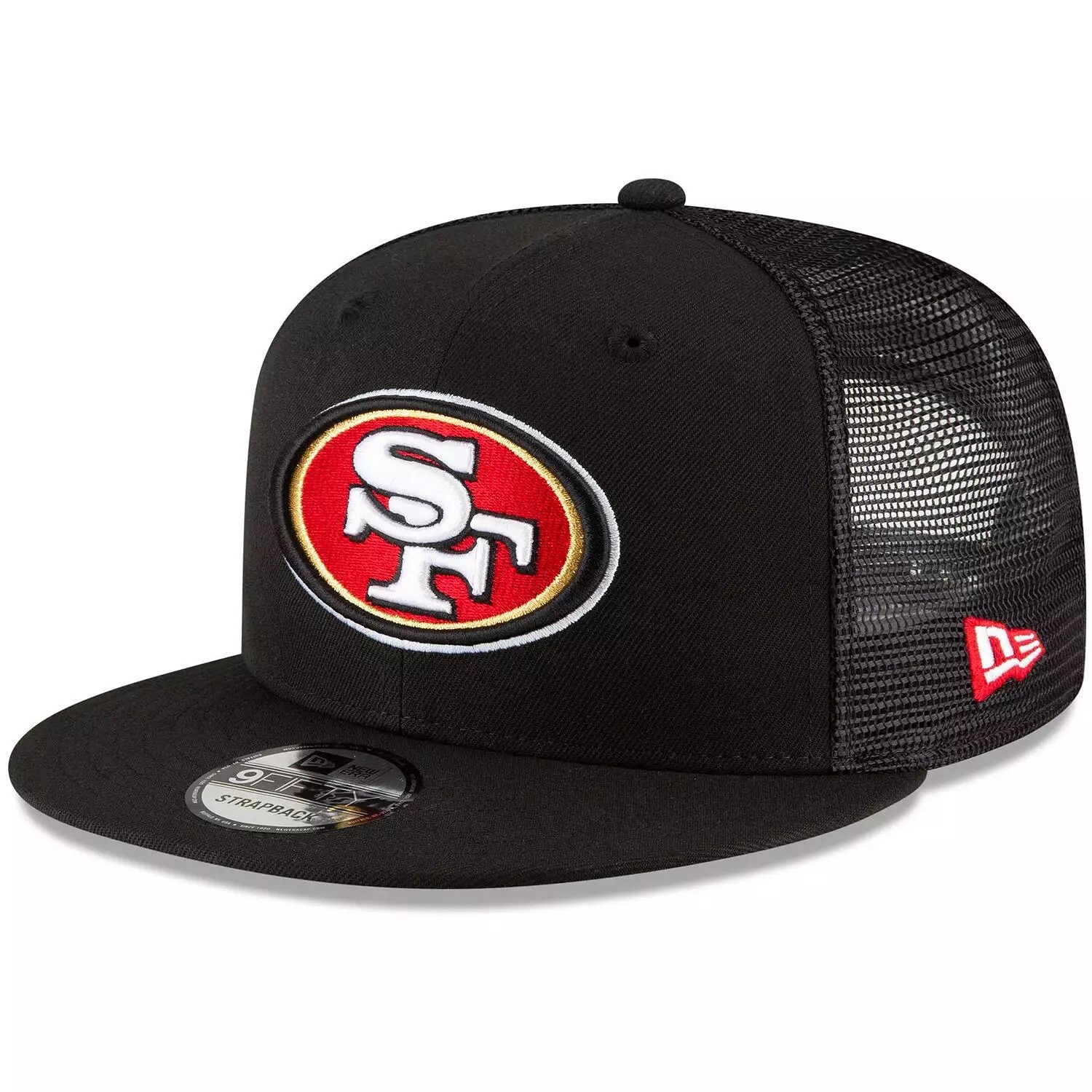 San Francisco 49ers New Era Classic Trucker Adult 9FIFTY Snapback Hat Cap Black