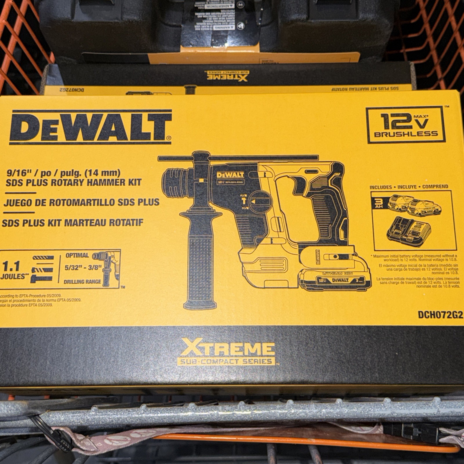 DeWalt DCH072G2 12V MAX BRUSHLESS  9/16" SDS PLUS Rotary Hammer KIT (XTREME)