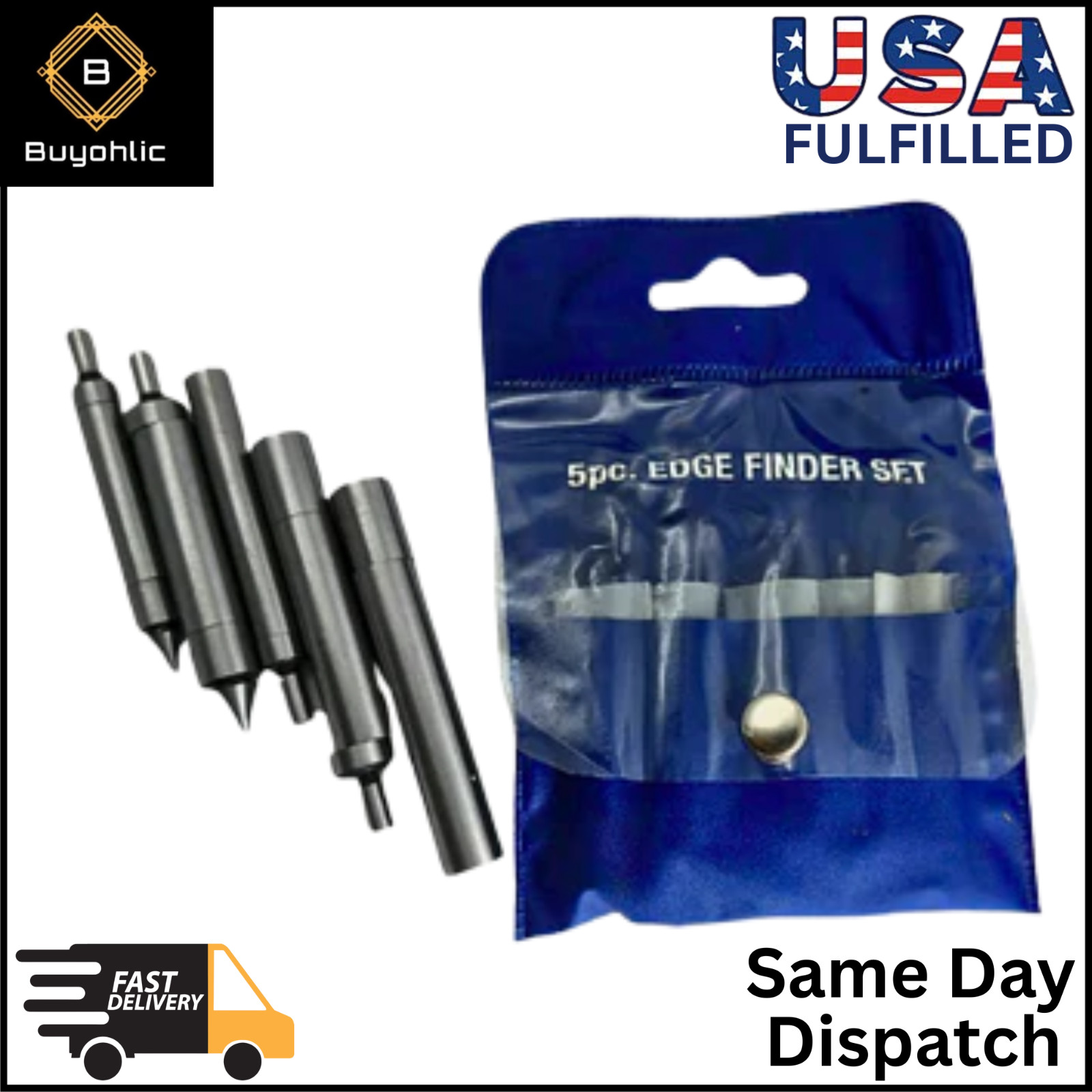 Set Of 5 Piece Edge Finders Set -Hardened Tool Steel/Imperial Standard