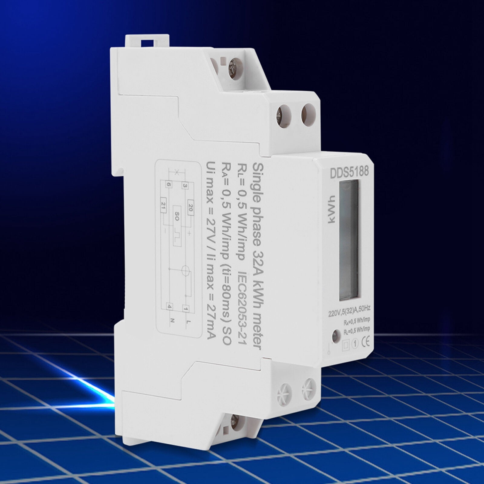 Digital LCD 220V Single phase Din Rail Electric Meter 5-32A Electronic KWh Meter
