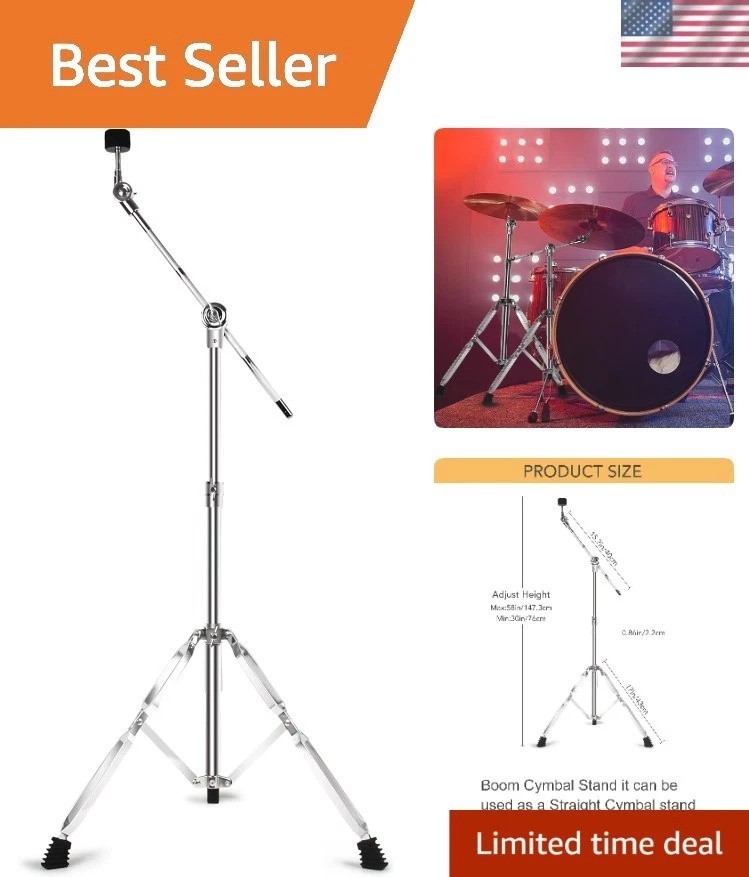 Professional Quality Cymbal Stand - Adjustable Height, Double Braced Stability