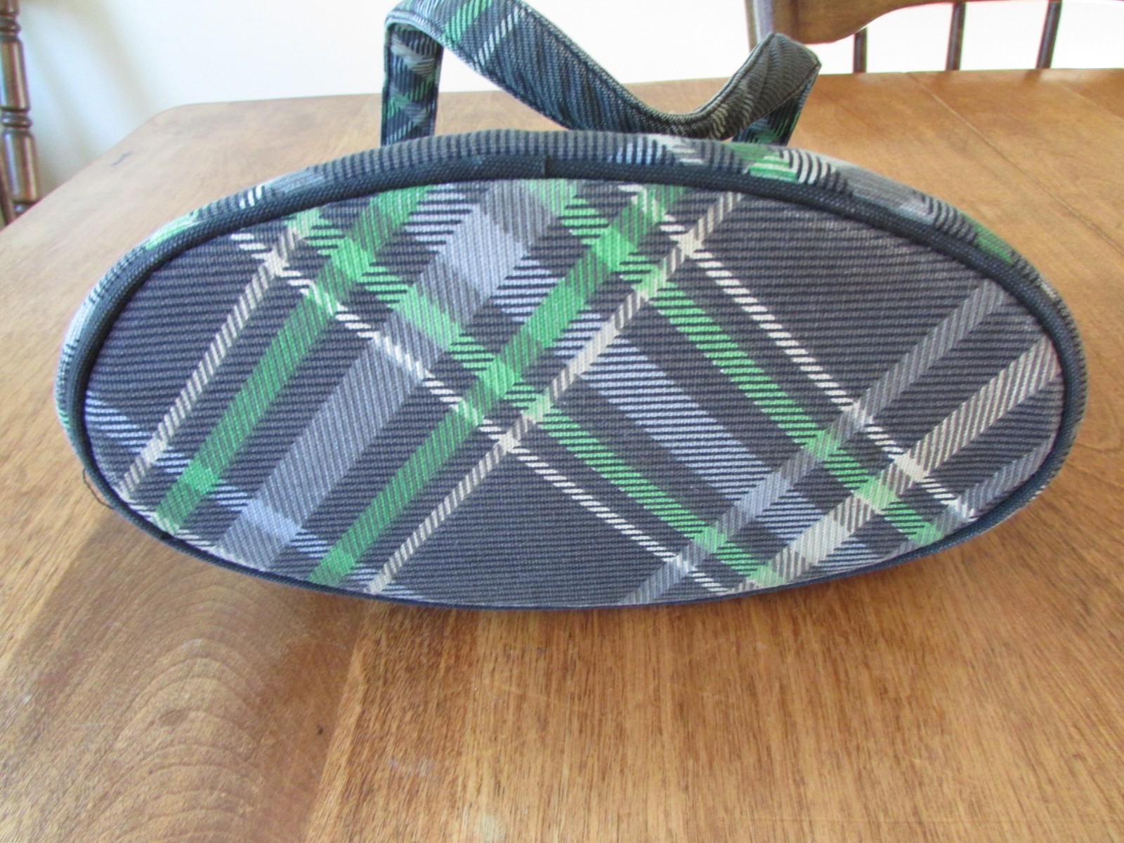 Thirty One Insulated Cooler Bag green gray Plaid