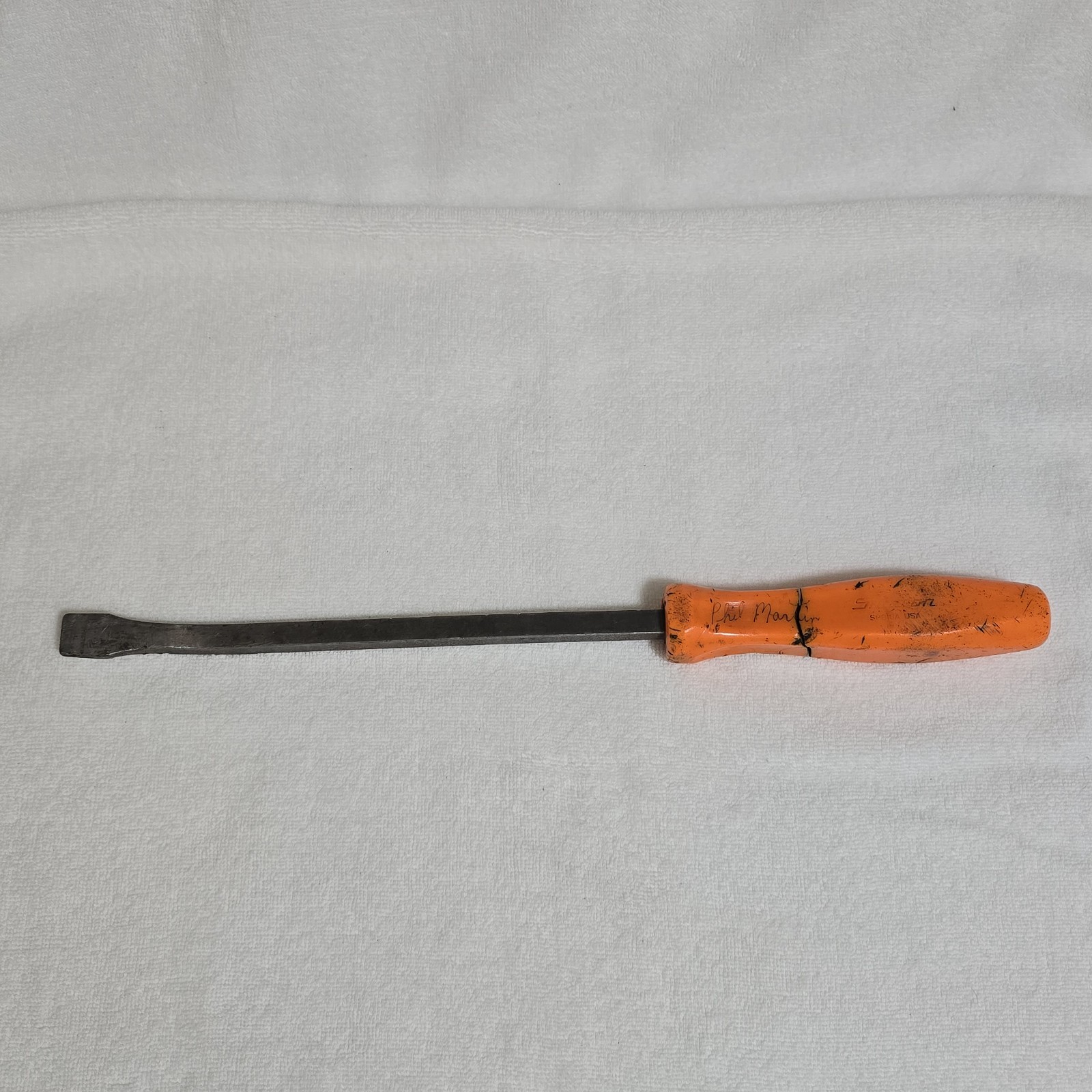 Vintage Snap-on Tools SPB18A Hard Orange Handled 17-in Pry Bar READ
