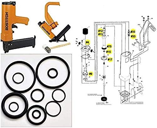Pro-Parts New O-ring Maintenance Rebuild Kits For Bostitch Hardwood Black