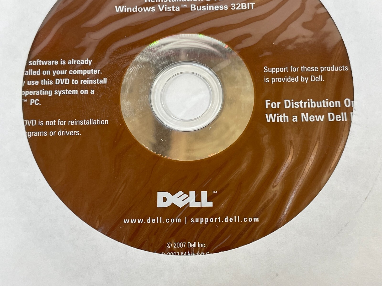 Dell Reinstallation DVD Microsoft Windows 7 Professional 32-BIT Software NEW