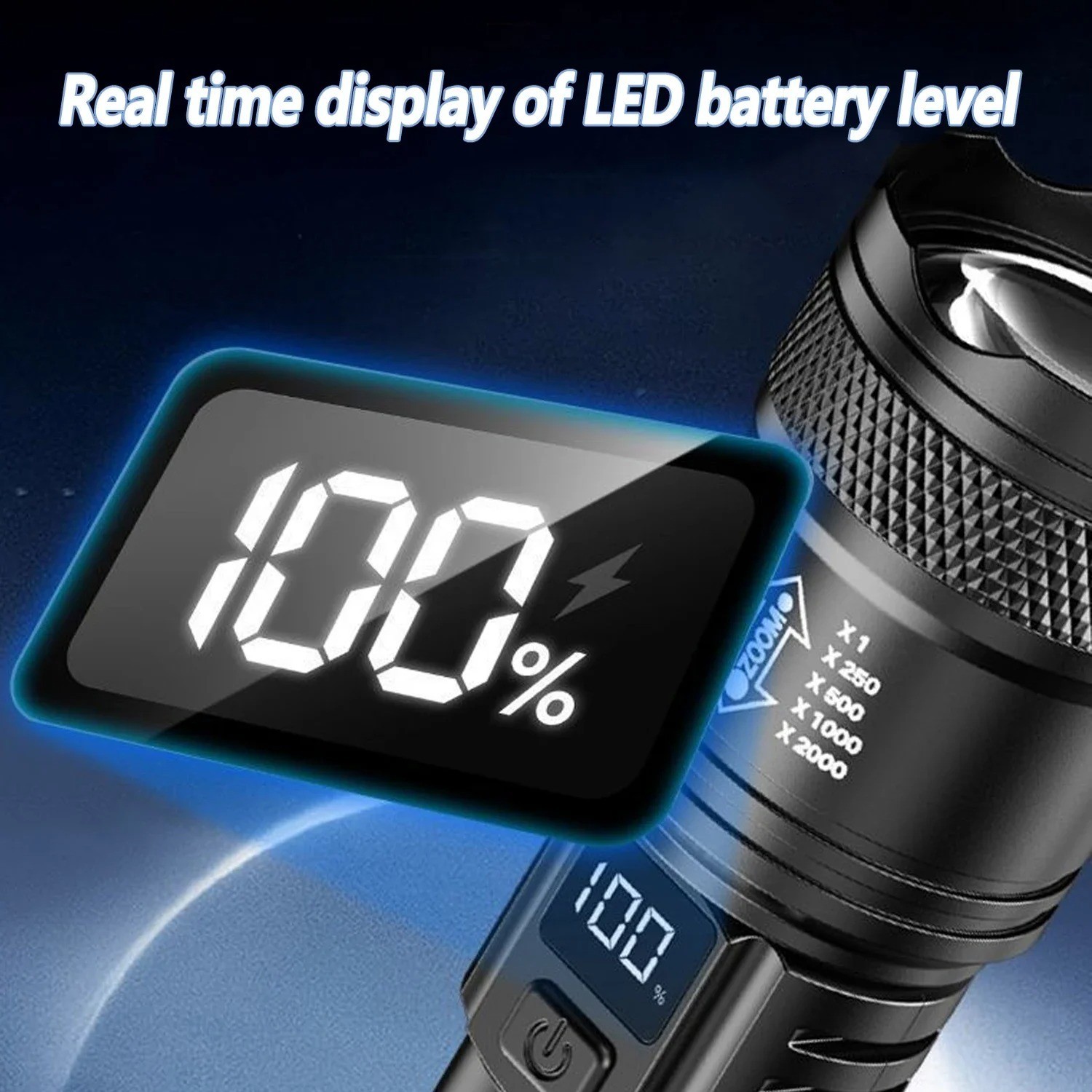 Super-Bright LED Tactical Military LED Flashlight Torch 5 Modes Zoomable