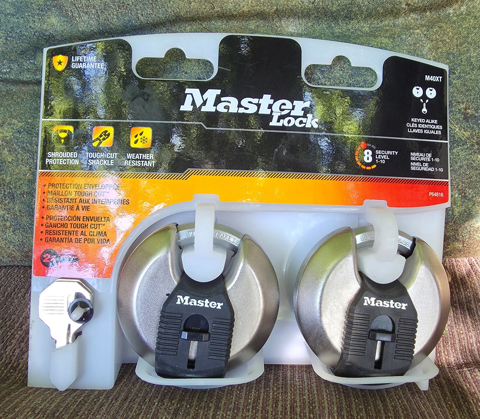 Master Lock M40XT Heavy Duty Outdoor Padlock with Key 2 Pack