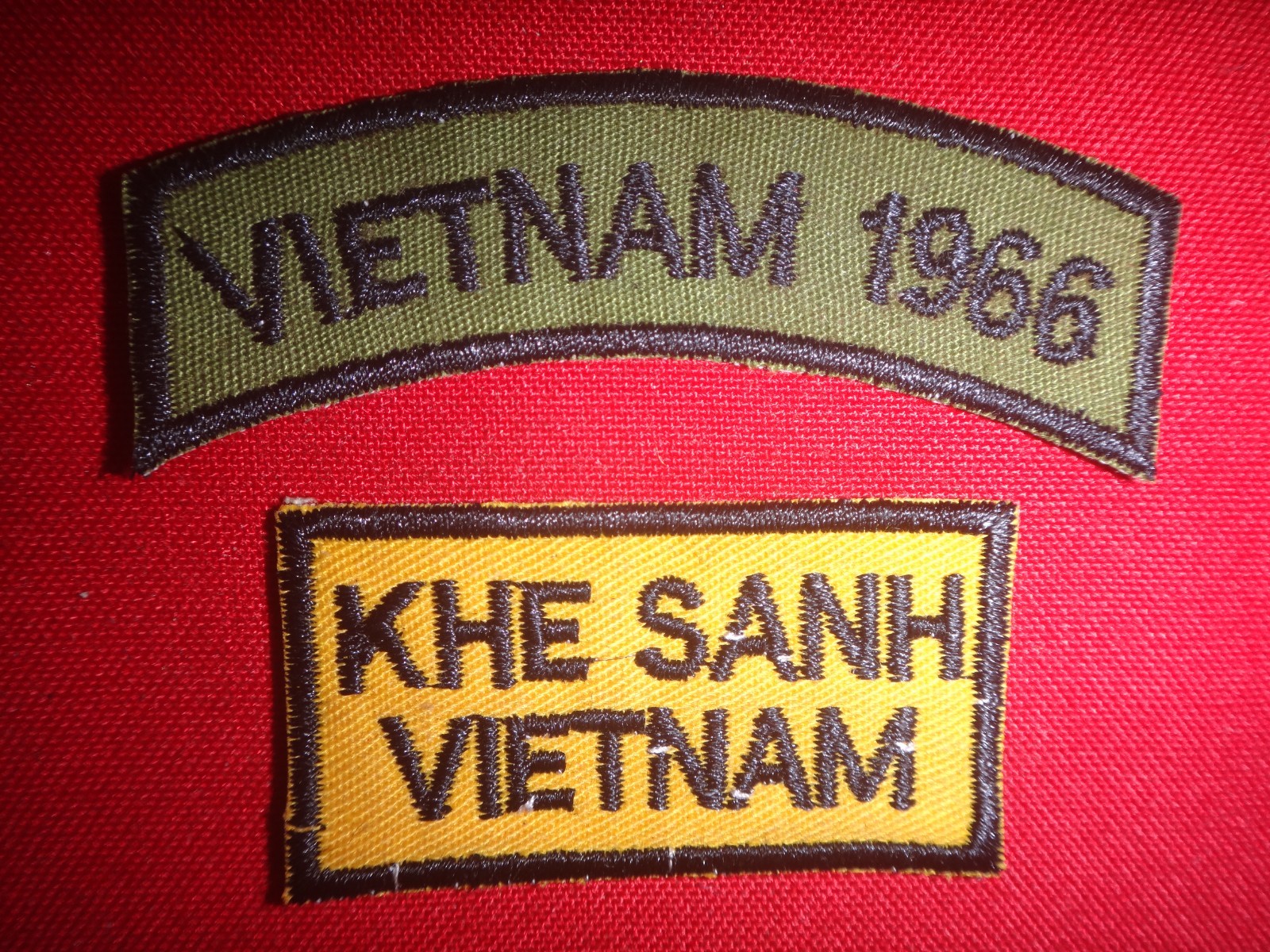 2 Vietnam War Subdued Patches: VIETNAM 1966 and KHE SANH VIETNAM