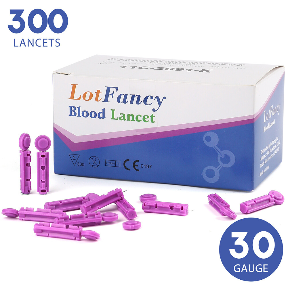 300 MEDICAL Twist Top BLOOD LANCETS STAINLESS STEEL FINGER STICK DIABETIC 30g