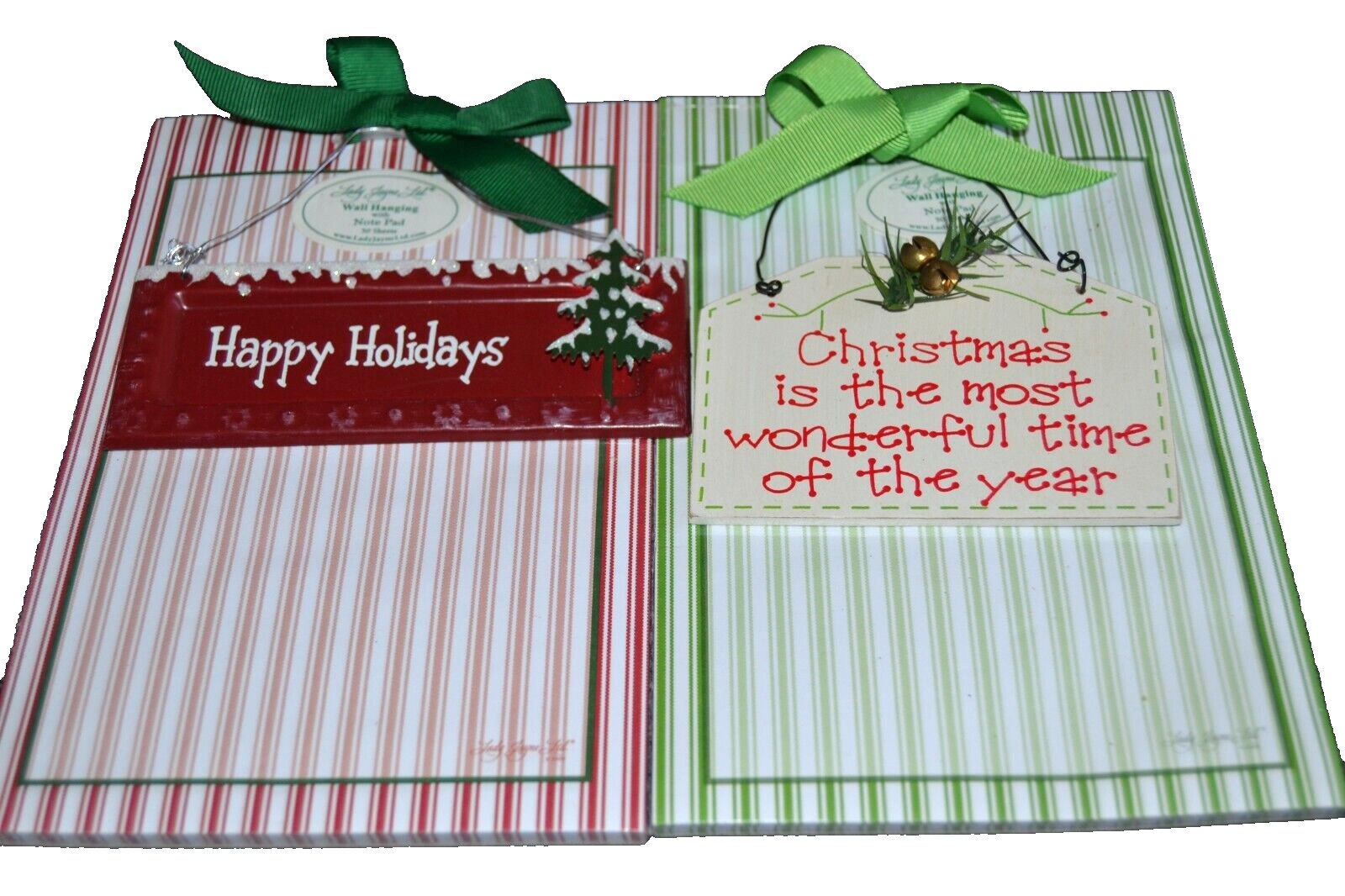 LADY JAYNE LTD 2 Note Pads w/Wall Hanging Ornaments CHRISTMAS NIP Vintage LOT