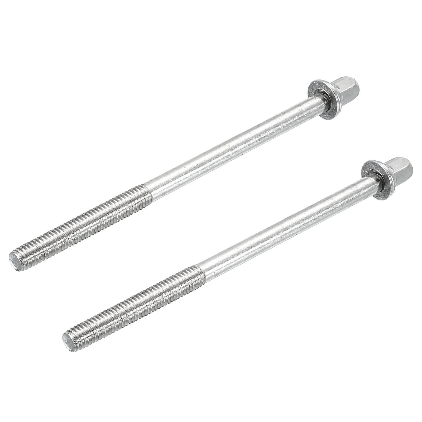 Drum Tension Rods M6 x 100mm for Bass Drum Hardware Parts Accessory Pack of 2