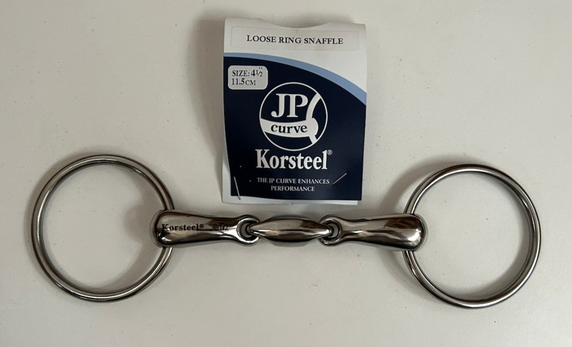 New JP Korsteel Loose Ring Oval Link English Snaffle Pony Bit 4 1/2"
