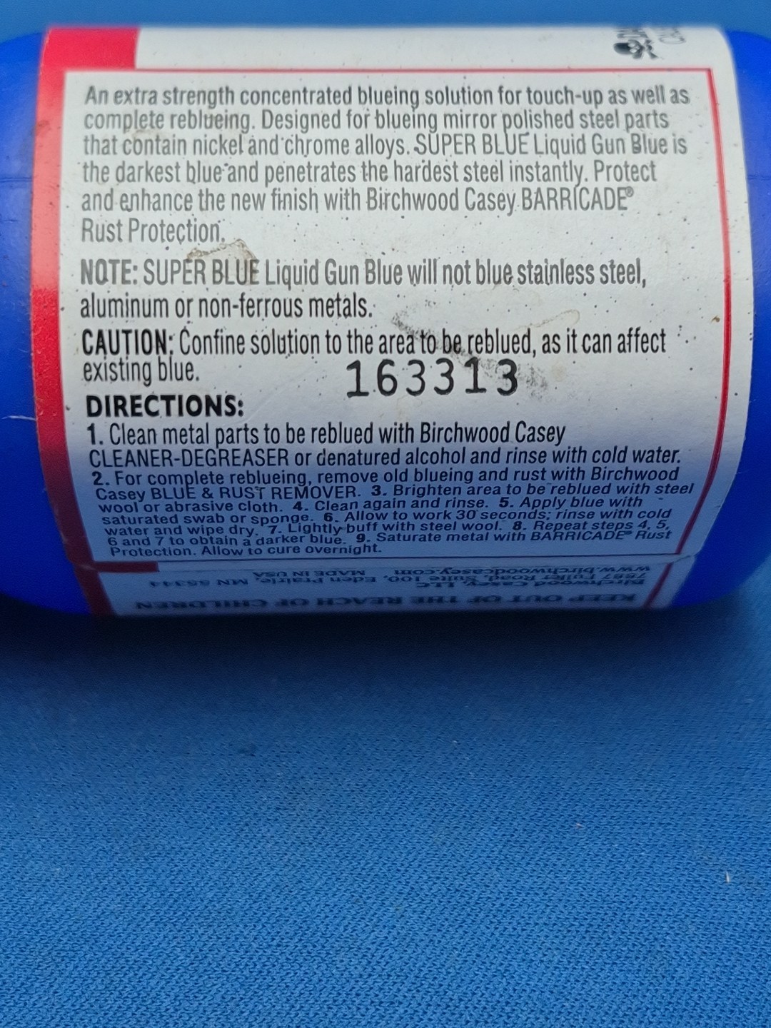 Birchwood Casey Super Blue - Liquid Gun Blue Solution NEW