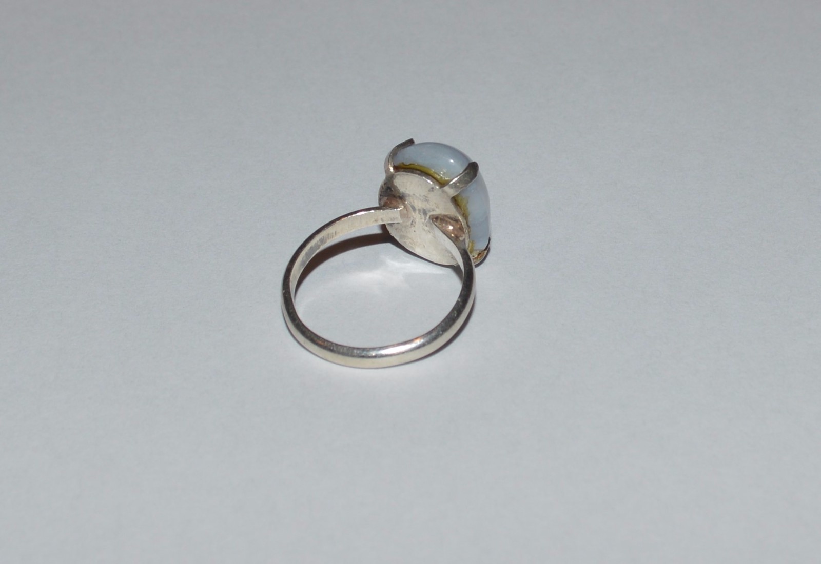 ARTISAN STERLING SILVER AND LACE AGATE RING SIZE 7