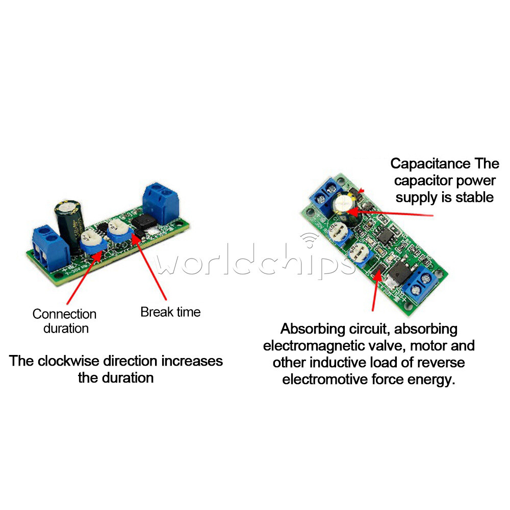 DC7-30V MOS Adjustable Cycle Timer Delay On/Off Switch Power Supply Relay Module