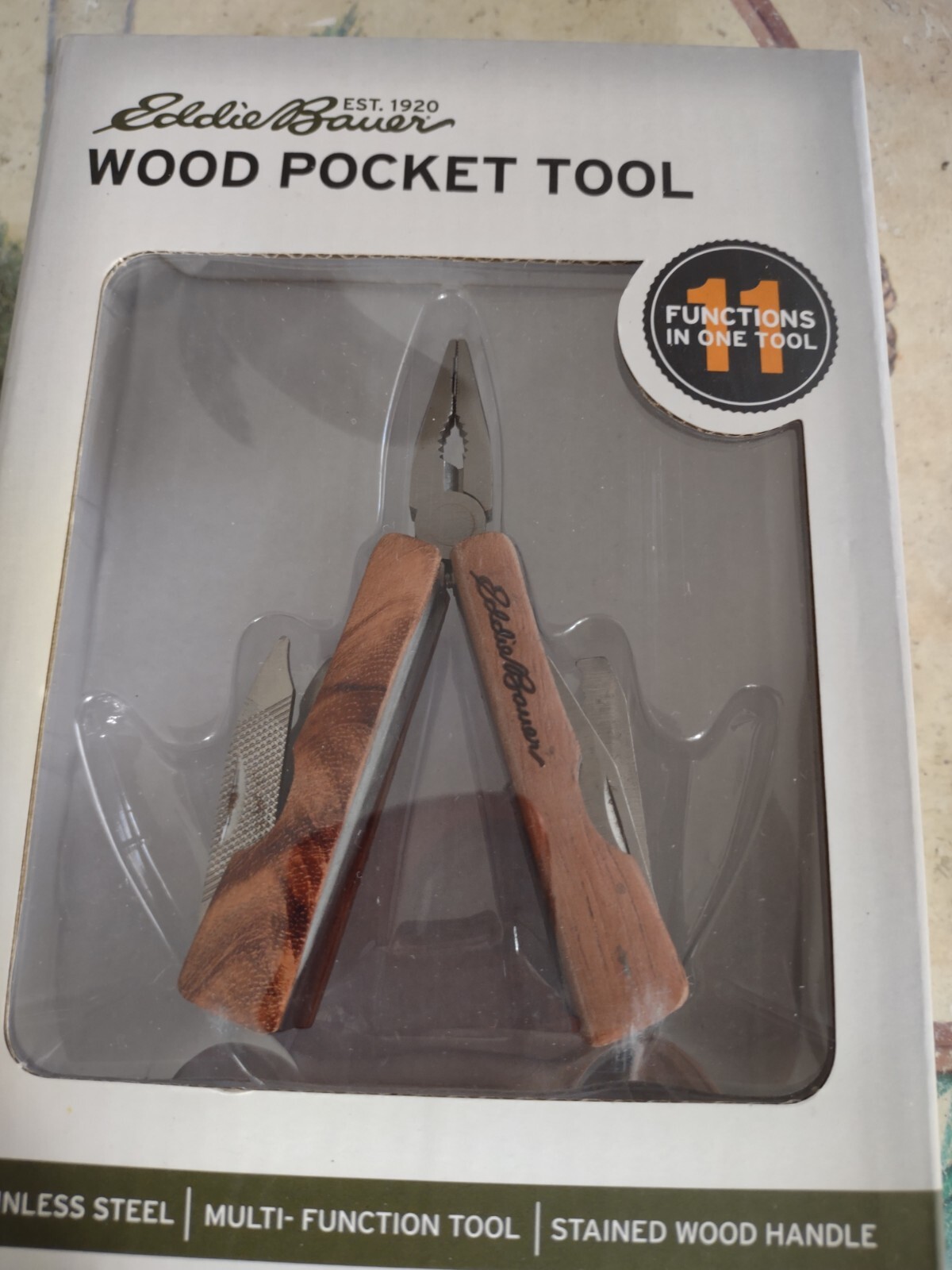 Eddie Bauer wood pocket multi 11 function tool