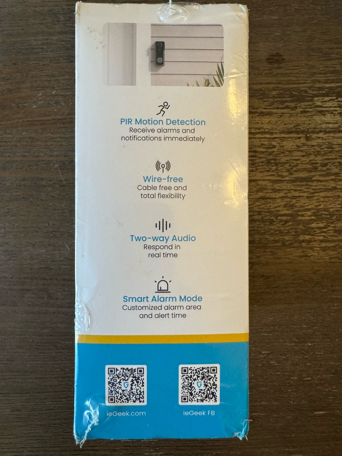 I.E. Geek Smart Video Doorbell Black