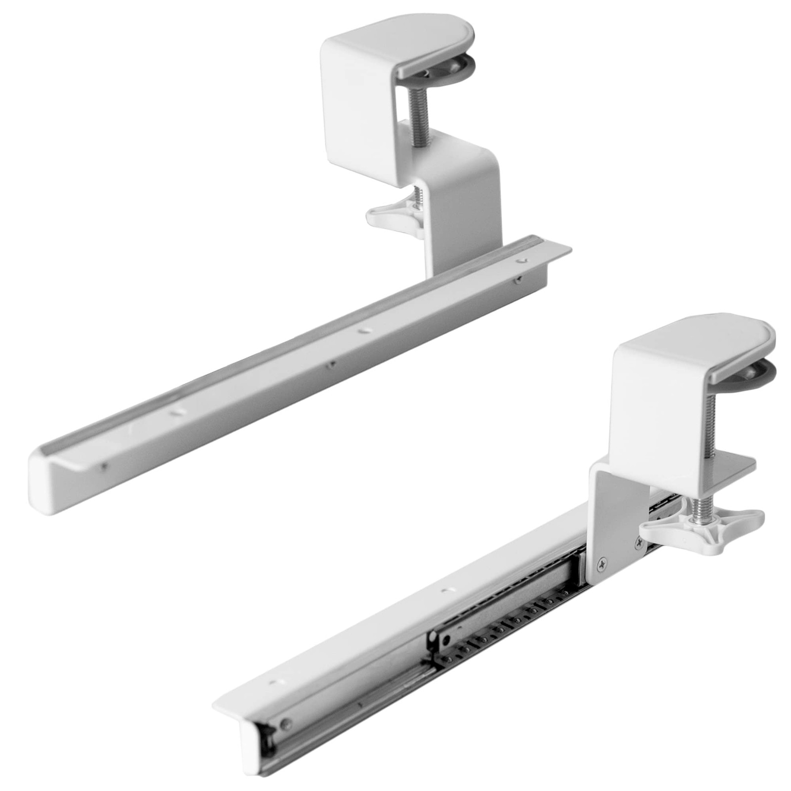 Clamp and 12 inch Rail Set for DIY Custom Wooden Keyboard Trays (Tray Not Inc...