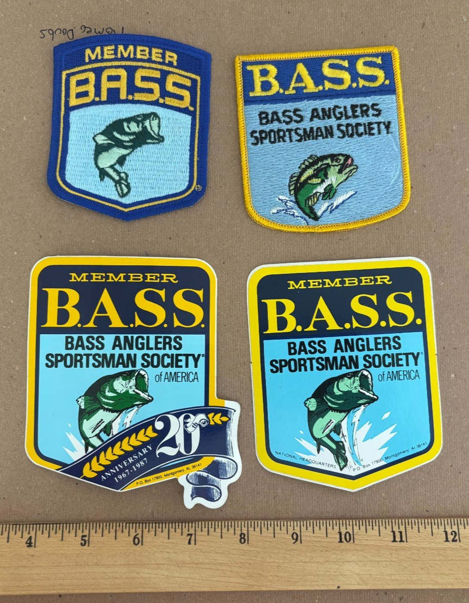 Lot of (4) VINTAGE 1990's B.A.S.S. Bass Anglers Sportsman Society of America