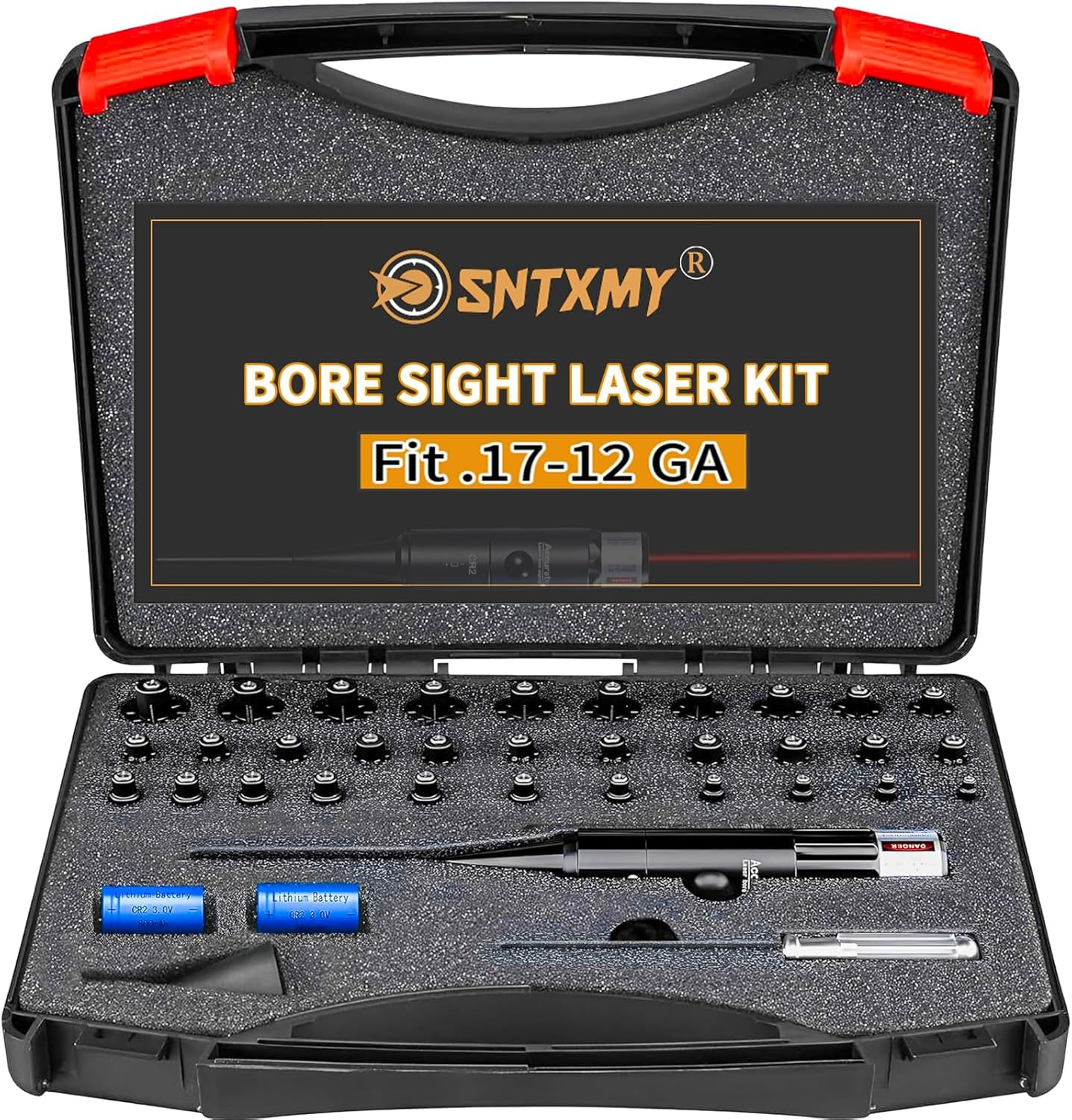 Precision Laser Bore Sighter Kit with 32 Adapters for All Firearms