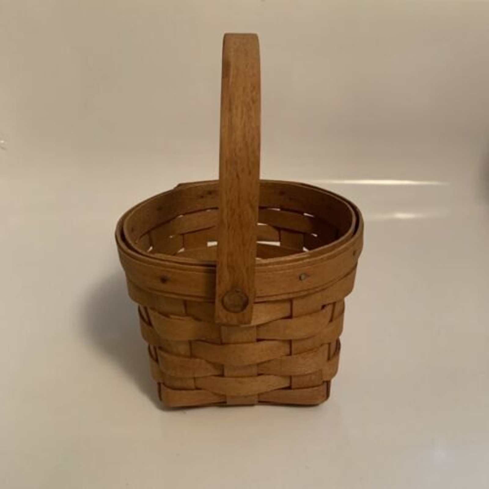Longaberger Small Swing Handle Handwoven Basket Emerald Vine Liner & Protector