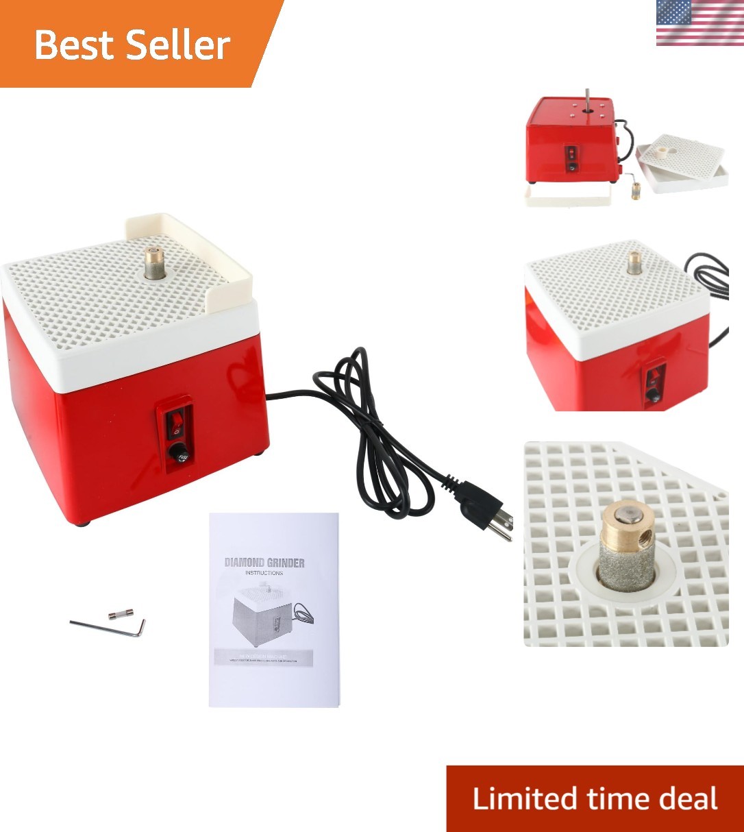 Efficient 65W Glass & Ceramic Grinding Tool - Portable with 4200 RPM Speed